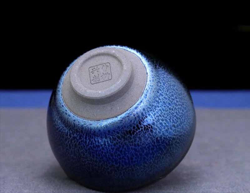 Exquisite Blue Qilin Jian Zhan Teacup - Handcrafted Porcelain from Jianyang