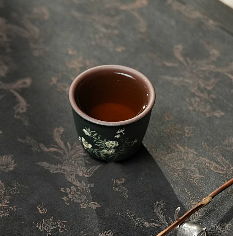 Hand Painted Yixing Zisha Clay Gongfu Tea Tasting Cup 110ml