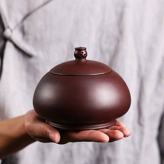 150g Small Yixing Purple Clay Tea Leaf Jar with Secure Seal