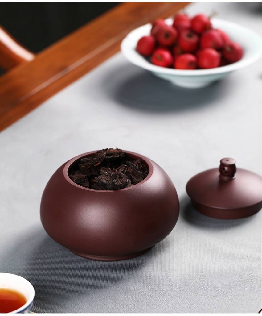 150g Small Yixing Purple Clay Tea Leaf Jar with Secure Seal