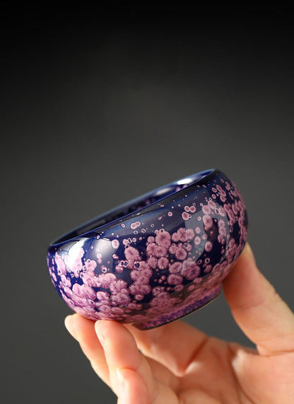 Ethereal Blossom Jian Zhan Ceramic Tea Cup Set