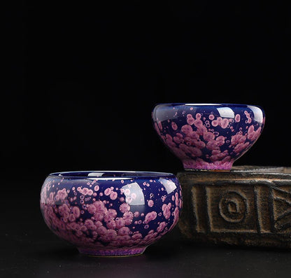 Ethereal Blossom Jian Zhan Ceramic Tea Cup Set