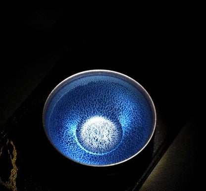 Exquisite Blue Qilin Jian Zhan Teacup - Handcrafted Porcelain from Jianyang