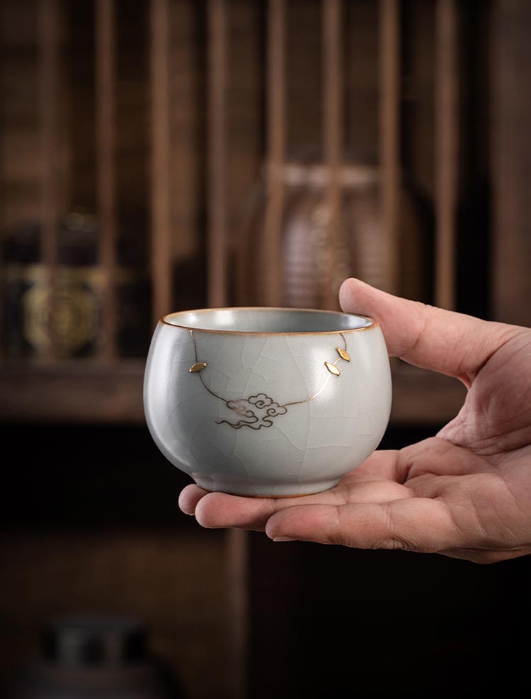 Exquisite Celadon Ruyi Teacup - Handcrafted Taiwanese Masterpiece