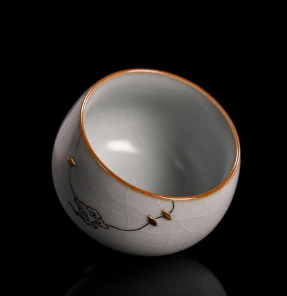 Exquisite Celadon Ruyi Teacup - Handcrafted Taiwanese Masterpiece