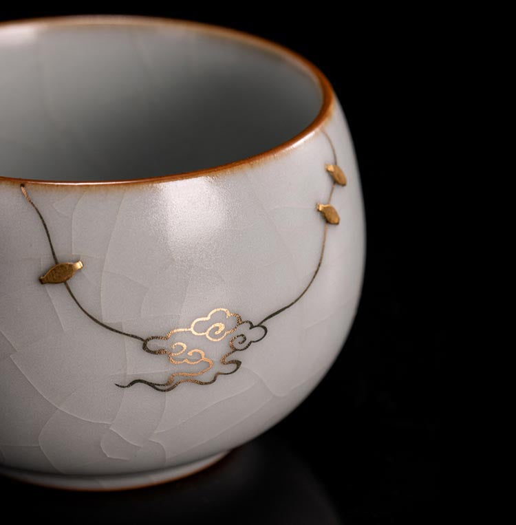 Exquisite Celadon Ruyi Teacup - Handcrafted Taiwanese Masterpiece