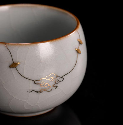 Exquisite Celadon Ruyi Teacup - Handcrafted Taiwanese Masterpiece