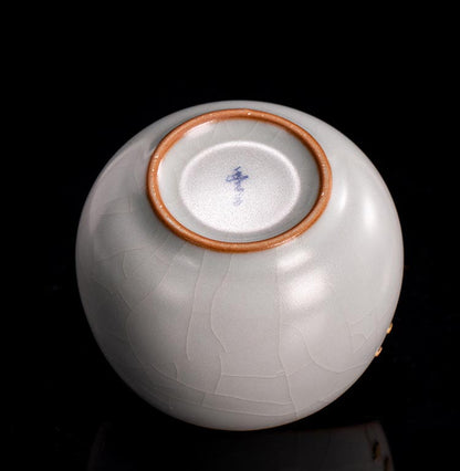 Exquisite Celadon Ruyi Teacup - Handcrafted Taiwanese Masterpiece