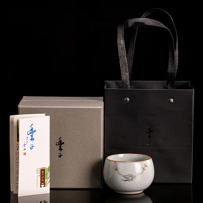 Exquisite Celadon Ruyi Teacup - Handcrafted Taiwanese Masterpiece