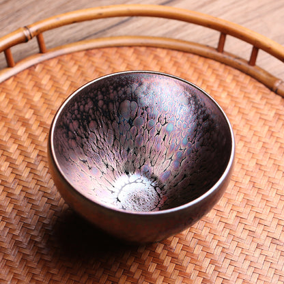 Exquisite Handcrafted Jian Zhan Tea Cup with Oil-spot Glaze