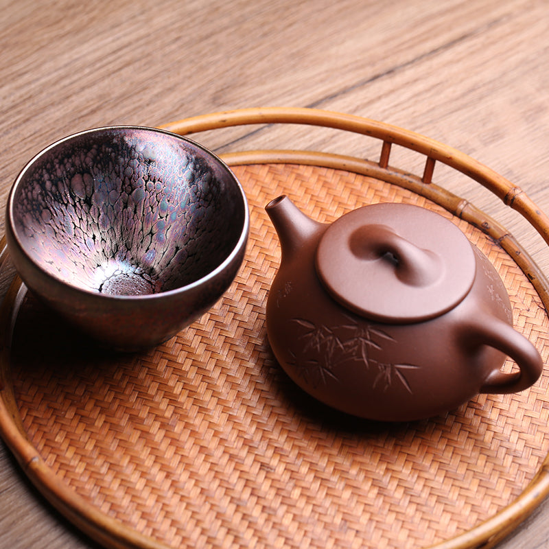Exquisite Handcrafted Jian Zhan Tea Cup with Oil-spot Glaze