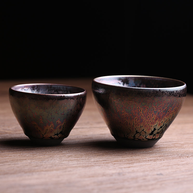 Exquisite Handcrafted Jian Zhan Tea Cup with Oil-spot Glaze