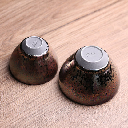 Exquisite Handcrafted Jian Zhan Tea Cup with Oil-spot Glaze