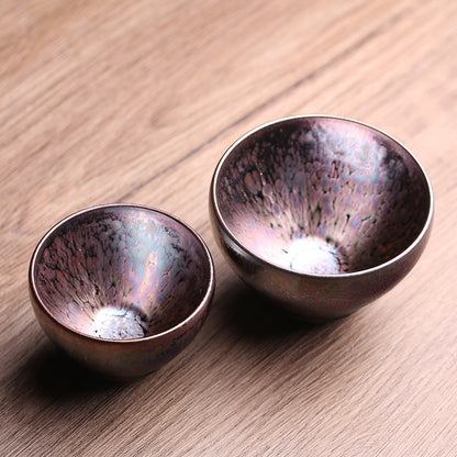 Exquisite Handcrafted Jian Zhan Tea Cup with Oil-spot Glaze