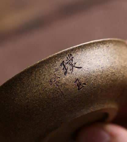 Experience Stillness and Strength – Handcrafted Yixing Clay Teacup with “Raw Jade” Inscription