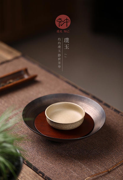 Experience Stillness and Strength – Handcrafted Yixing Clay Teacup with “Raw Jade” Inscription