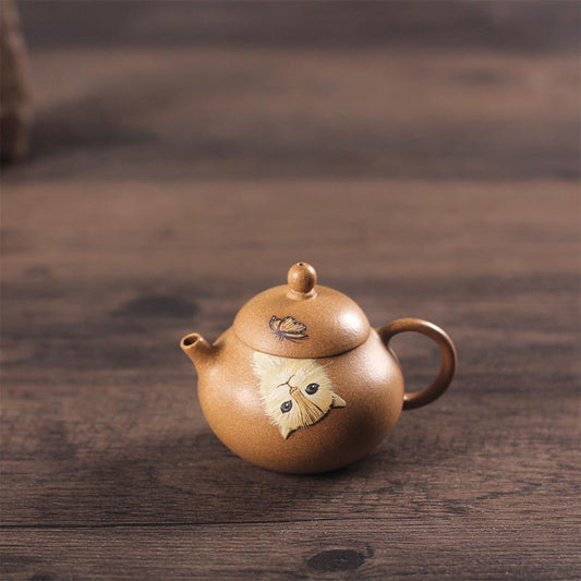 Exquisite Handcrafted Yixing Zisha Teapot - Original Duan Ni Clay, 110cc