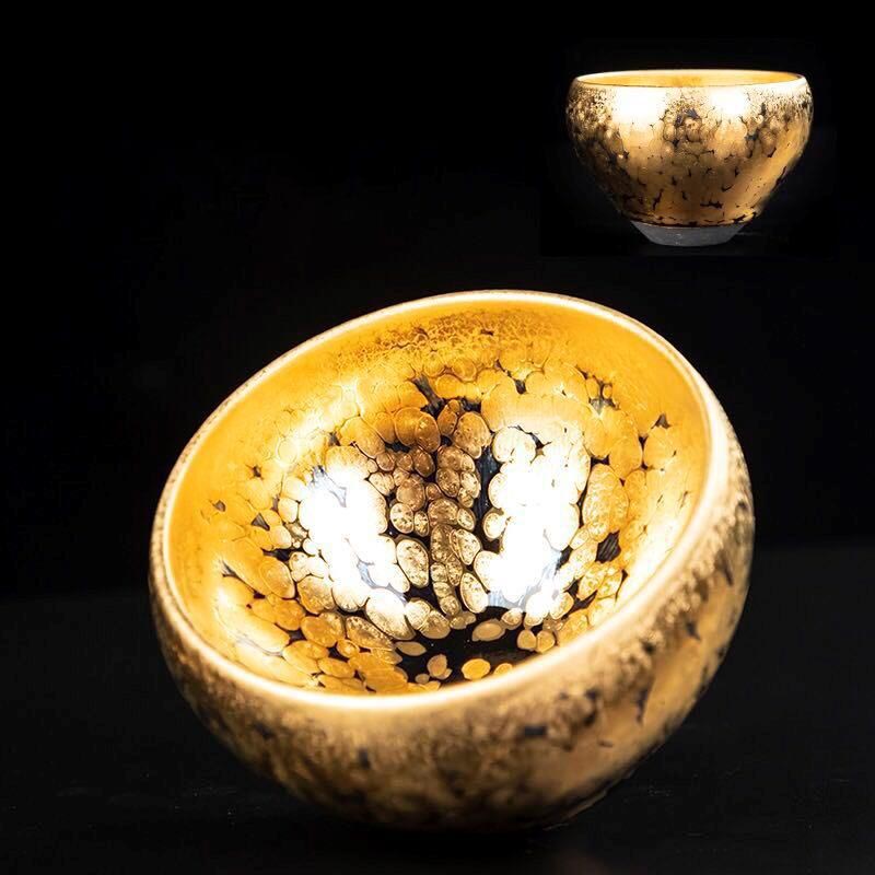 Golden Oil Drop Jian Zhan Teacup - Handcrafted Elegance from Jianyang