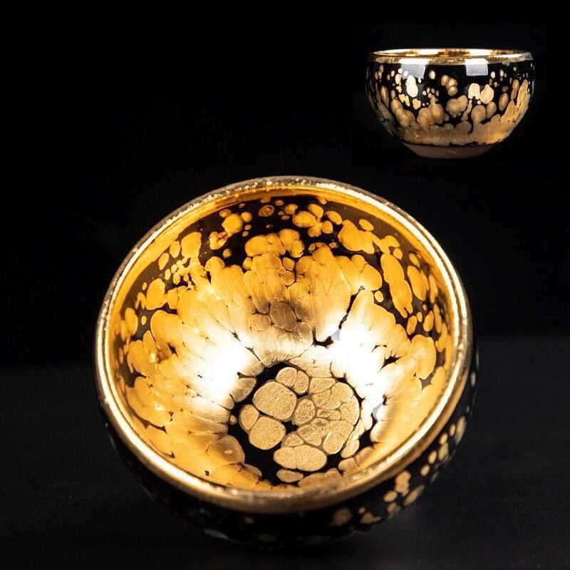 Golden Oil Drop Jian Zhan Teacup - Handcrafted Elegance from Jianyang