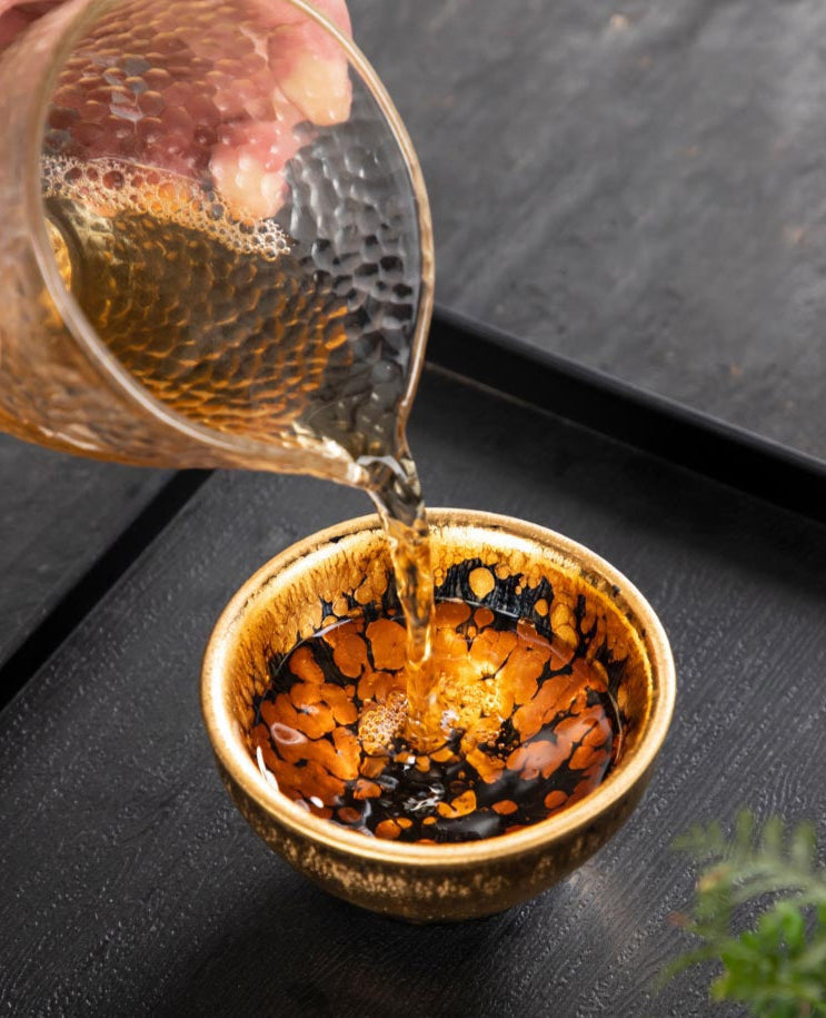 Golden Oil Drop Jian Zhan Teacup - Handcrafted Elegance from Jianyang