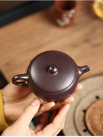 Handcrafted Yixing Old Purple Clay Hanwa Teapot 150ml for Gongfu Tea