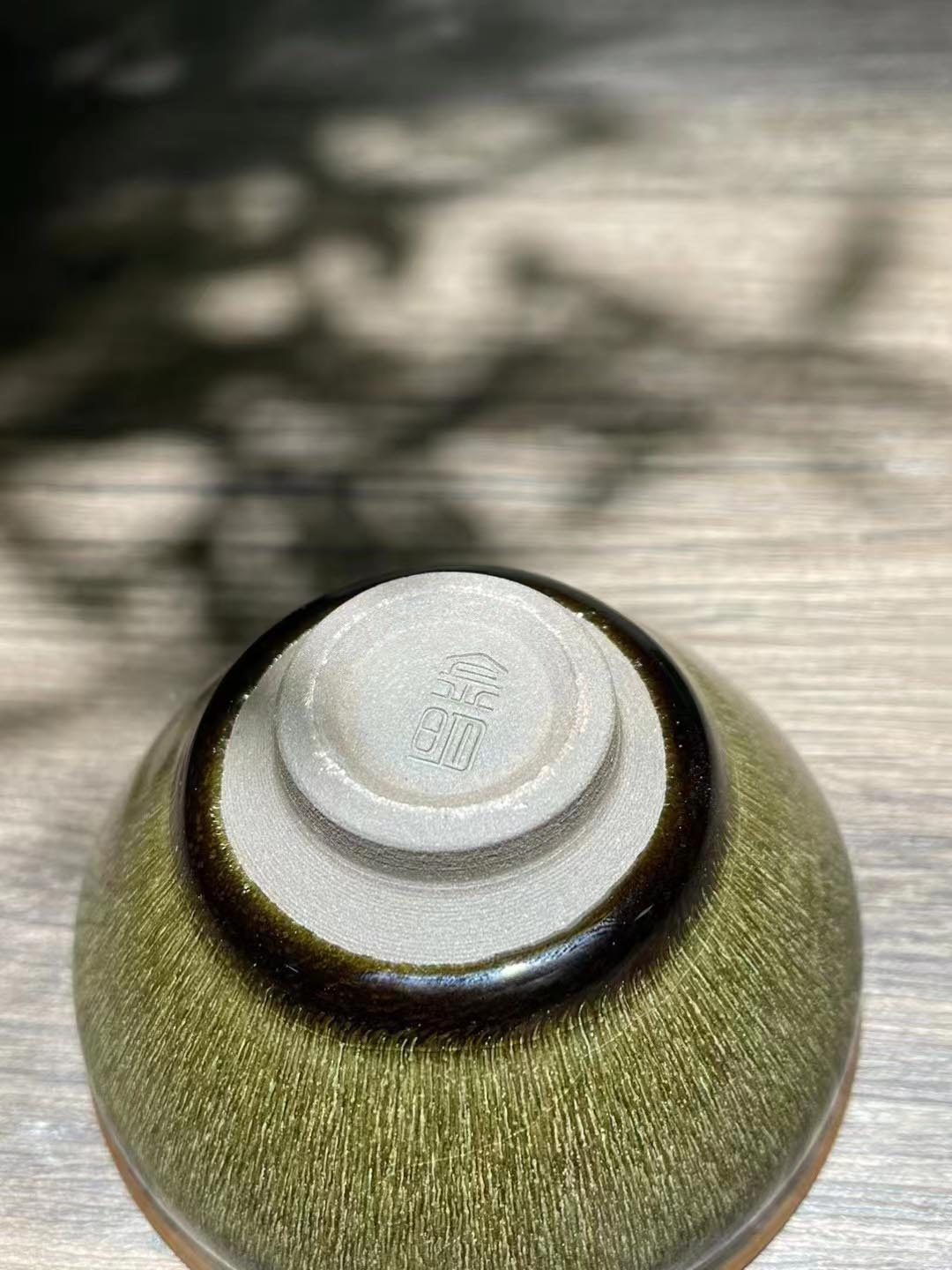 Handcrafted Jian Zhan Teacup by Master Gao Jinming - Traditional Oil Drip Glaze