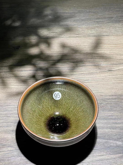 Handcrafted Jian Zhan Teacup by Master Gao Jinming - Traditional Oil Drip Glaze