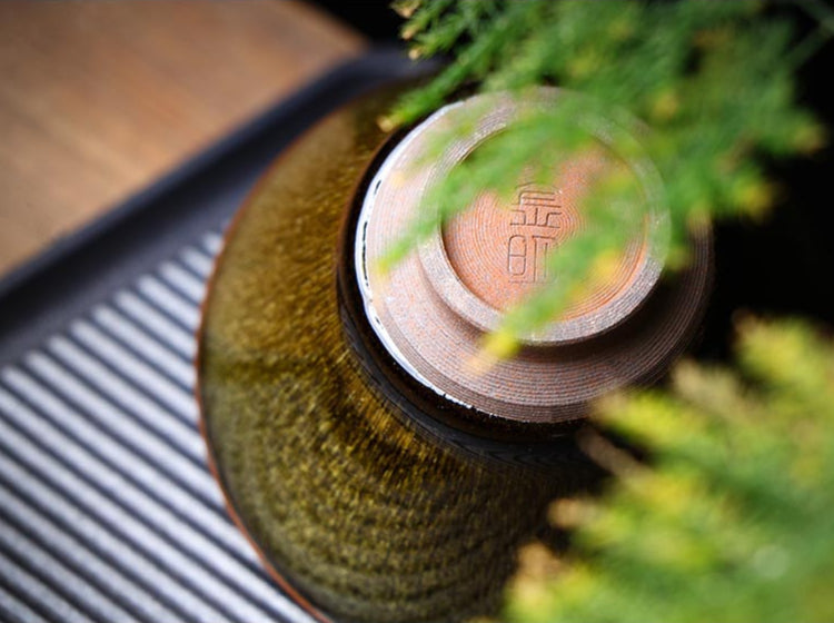 Handcrafted Jian Zhan Teacup by Master Gao Jinming - Traditional Oil Drip Glaze
