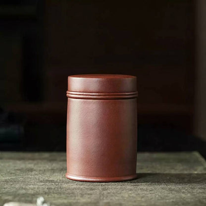 Handmade Yixing Zisha Purple Clay Tea Storage Jar with Sealed Lid