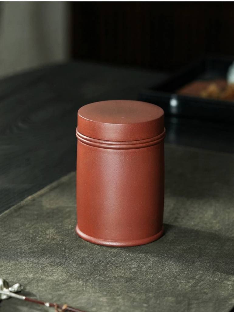 Handmade Yixing Zisha Purple Clay Tea Storage Jar with Sealed Lid