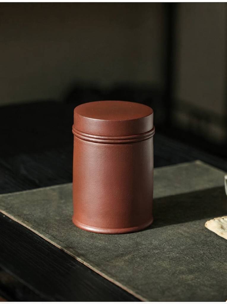 Handmade Yixing Zisha Purple Clay Tea Storage Jar with Sealed Lid