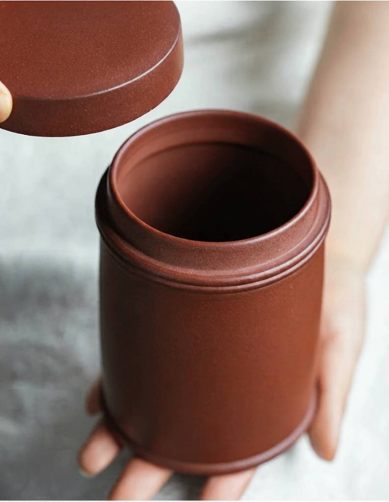 Handmade Yixing Zisha Purple Clay Tea Storage Jar with Sealed Lid