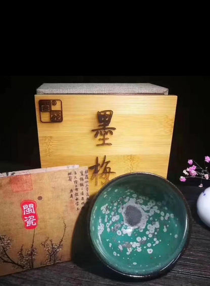 Jian Kiln Master Tea Cup with Plum Blossom Motif