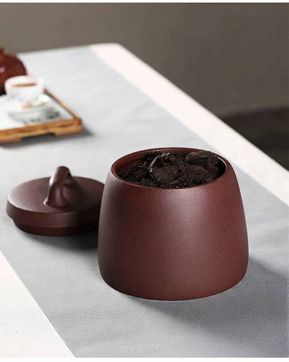 Large Thickened Yixing Purple Clay Tea Storage Jar For Pu Erh Tea 700g Capacity