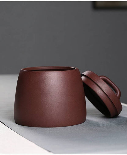 Large Thickened Yixing Purple Clay Tea Storage Jar For Pu Erh Tea 700g Capacity