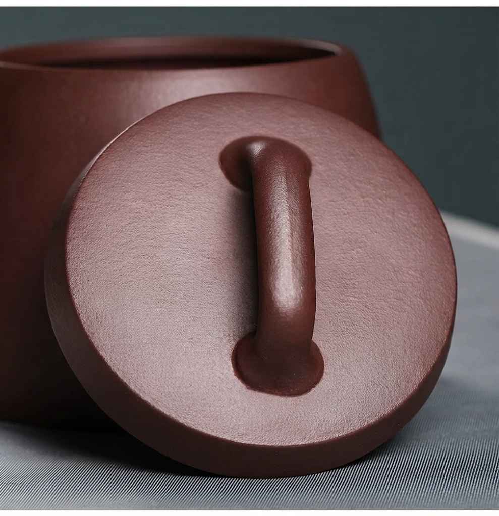 Large Thickened Yixing Purple Clay Tea Storage Jar For Pu Erh Tea 700g Capacity