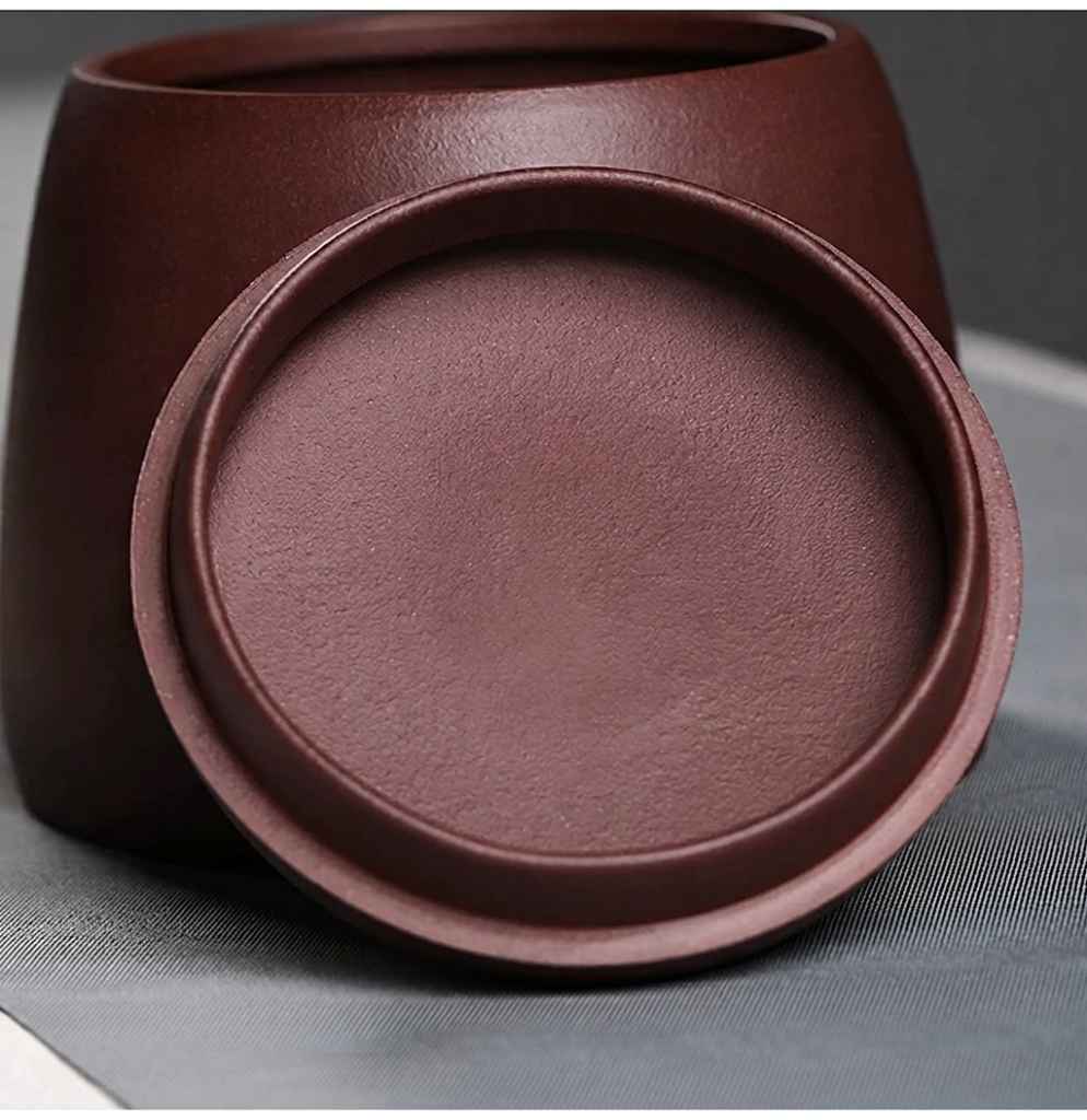Large Thickened Yixing Purple Clay Tea Storage Jar For Pu Erh Tea 700g Capacity