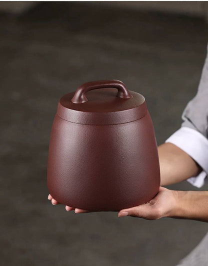 Large Thickened Yixing Purple Clay Tea Storage Jar For Pu Erh Tea 700g Capacity