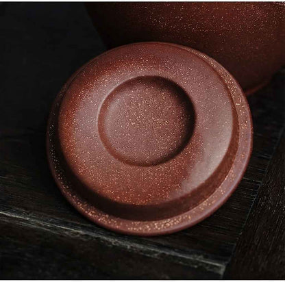 Large Yixing Zisha Clay Tea Storage Jar Handcrafted with Original Purple Clay 700g