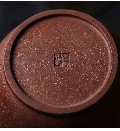 Large Yixing Zisha Clay Tea Storage Jar Handcrafted with Original Purple Clay 700g