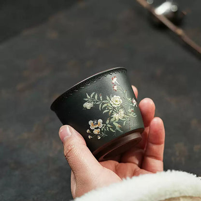 Hand Painted Yixing Zisha Clay Gongfu Tea Tasting Cup 110ml