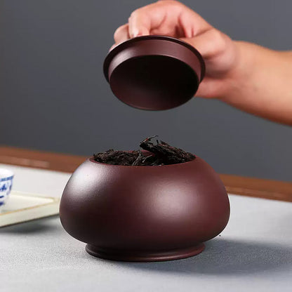 150g Small Yixing Purple Clay Tea Leaf Jar with Secure Seal