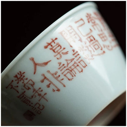 Hand Painted Blue and White Porcelain Gongfu Tea Cup 90ml