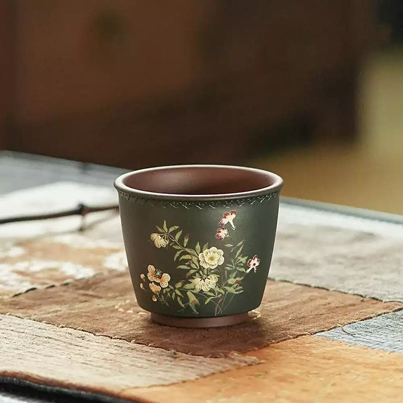 Hand Painted Yixing Zisha Clay Gongfu Tea Tasting Cup 110ml