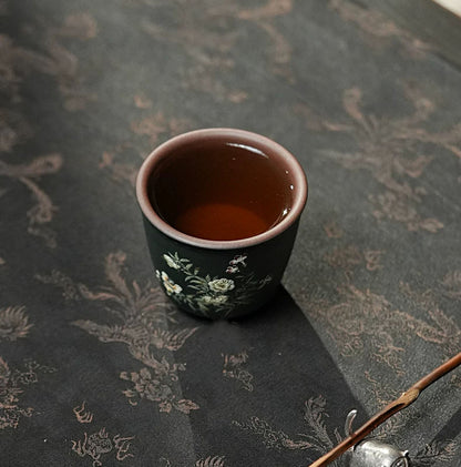 Hand Painted Yixing Zisha Clay Gongfu Tea Tasting Cup 110ml