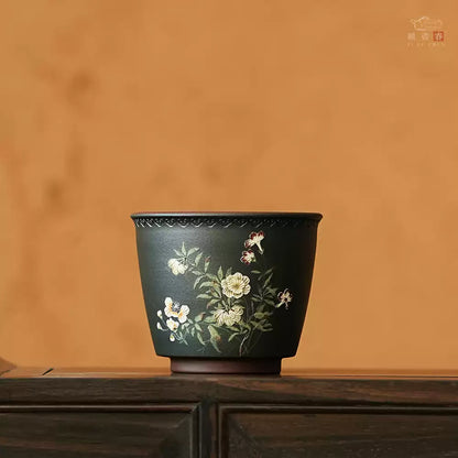 Hand Painted Yixing Zisha Clay Gongfu Tea Tasting Cup 110ml