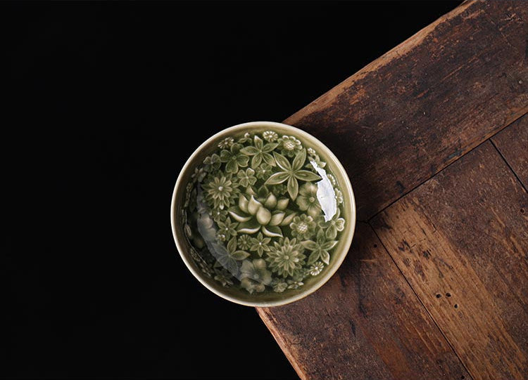 Qingyun Blossom Pu'er Cup - Exquisite Longquan Celadon Tea Masterpiece