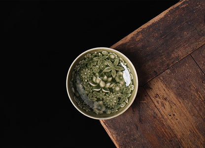 Qingyun Blossom Pu'er Cup - Exquisite Longquan Celadon Tea Masterpiece
