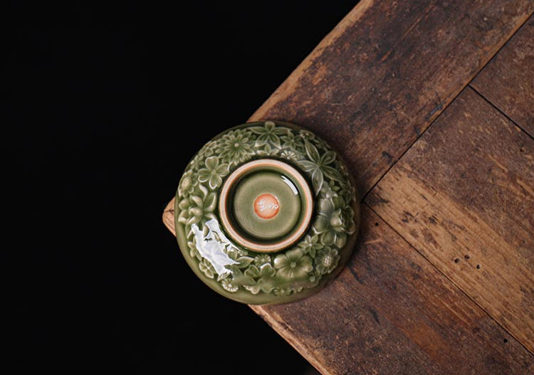 Qingyun Blossom Pu'er Cup - Exquisite Longquan Celadon Tea Masterpiece