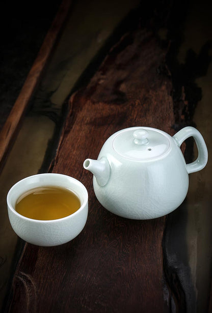 Tinghuai Ru Yao Jade-Glazed Craftsman Porcelain Teapot - Exquisite Chinese Gongfu Teaware